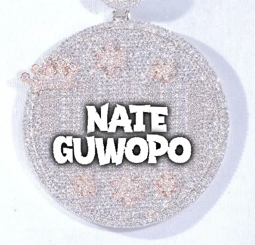 CUSTOM LETTER NECKLACE 3D BIG CROWN DISC sold by The GUU Shop