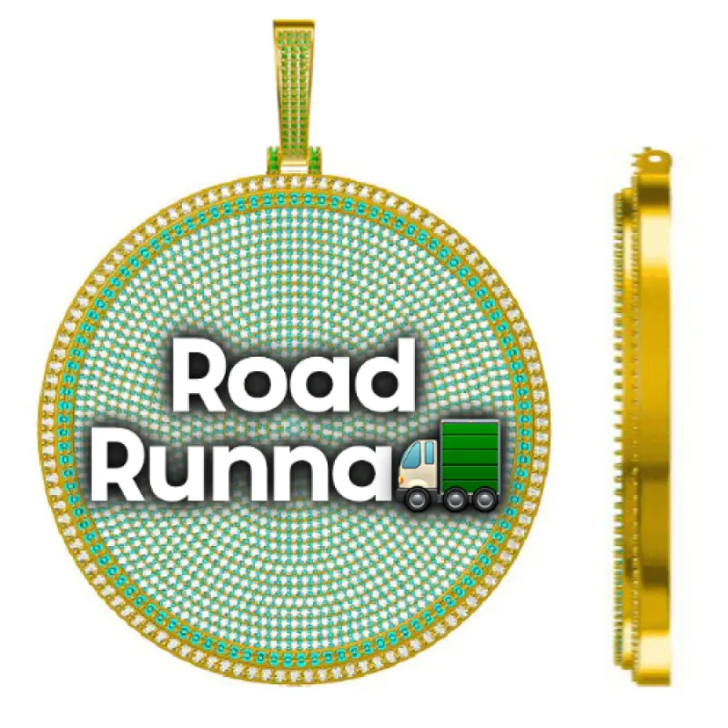 CUSTOM LETTER NECKLACE 3D BIG DISC sold by The GUU Shop