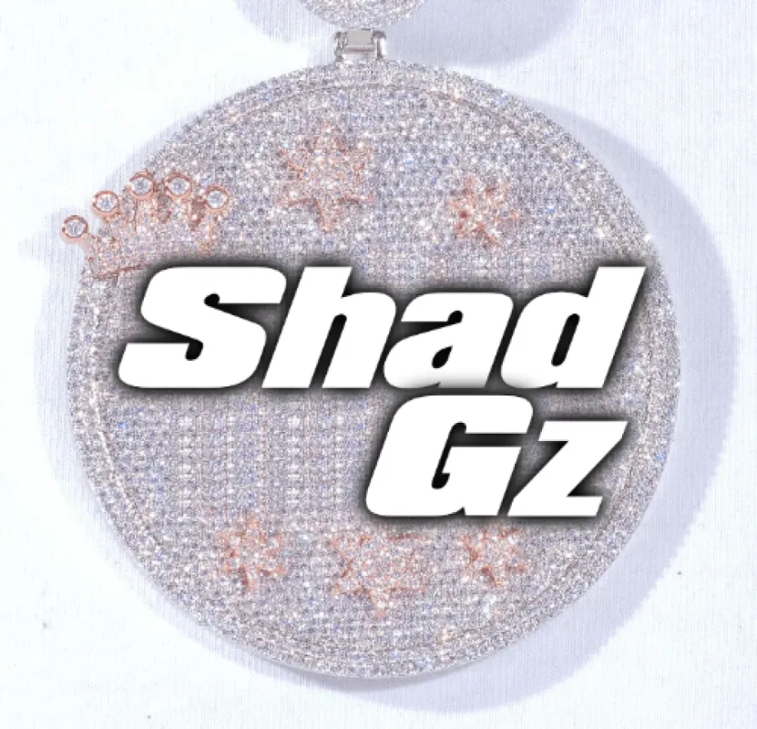 CUSTOM LETTER NECKLACE 3D BIG CROWN DISC sold by The GUU Shop