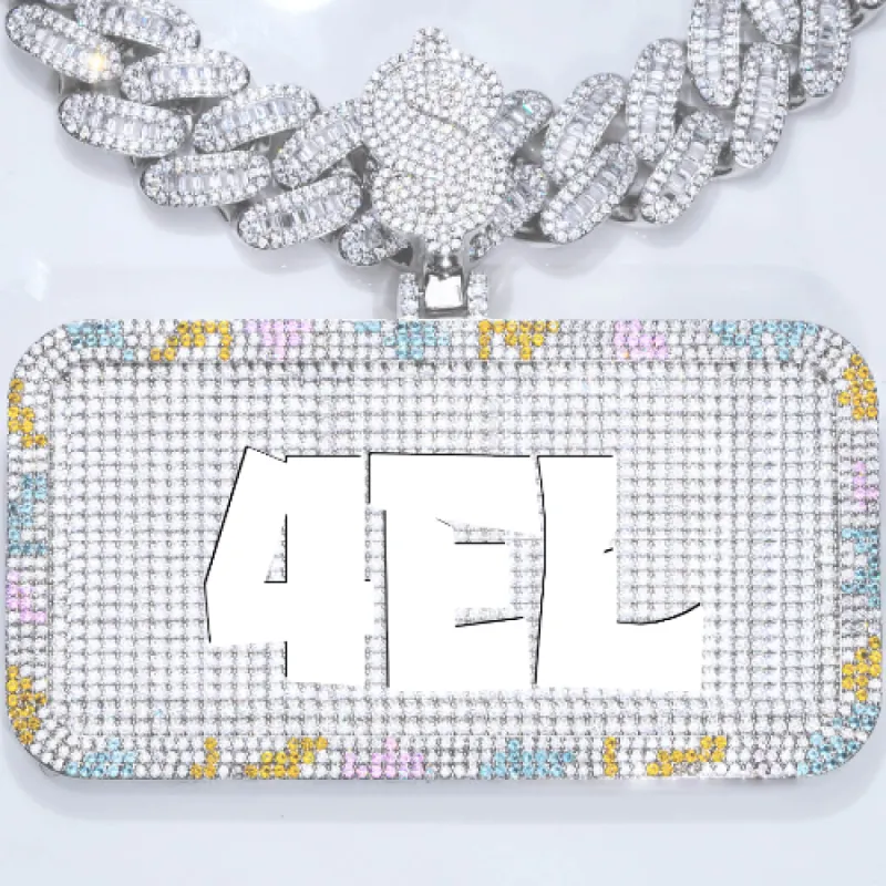 CUSTOM LETTER NECKLACE 3D COLORFUL SQUARE sold by The GUU Shop