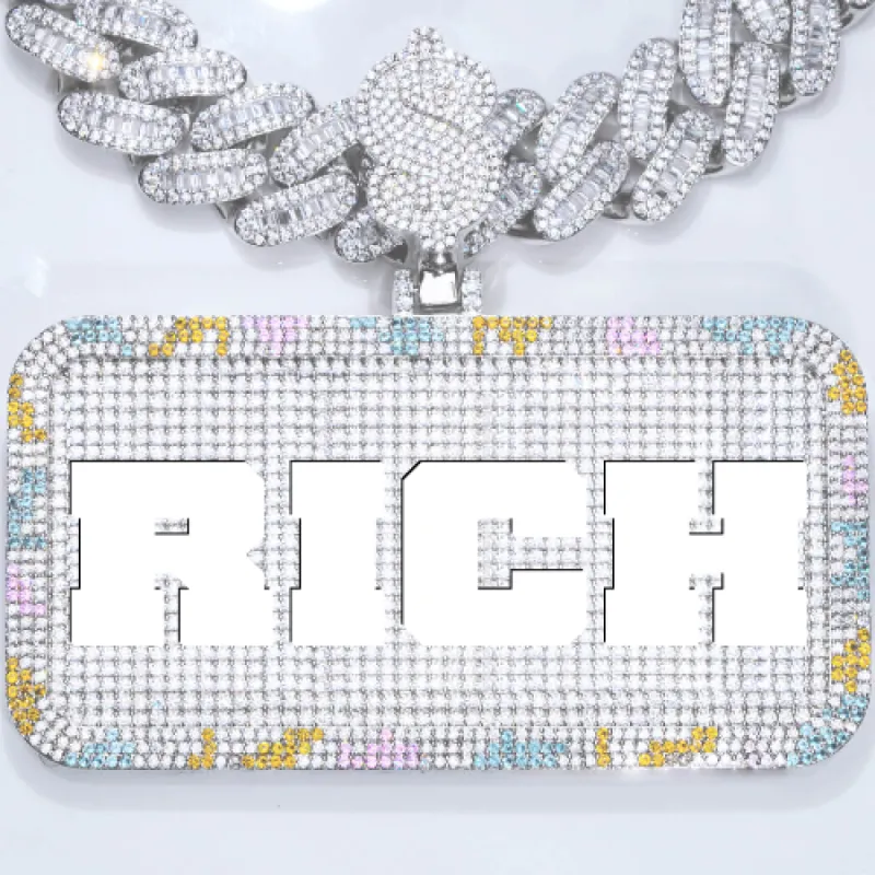 CUSTOM LETTER NECKLACE 3D COLORFUL SQUARE sold by The GUU Shop