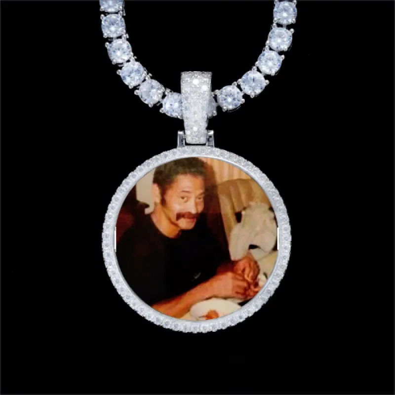 925S & VVS Moissanite 3D Circle Custom Picture Pendant sold by The GUU Shop