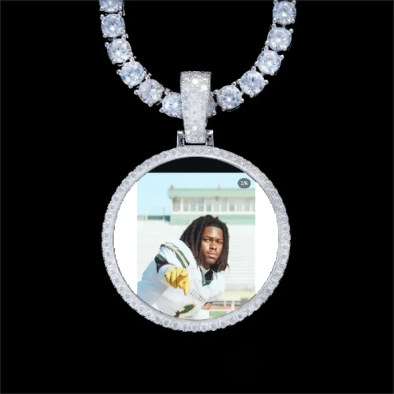 925S & VVS Moissanite 3D Circle Custom Picture Pendant sold by The GUU Shop