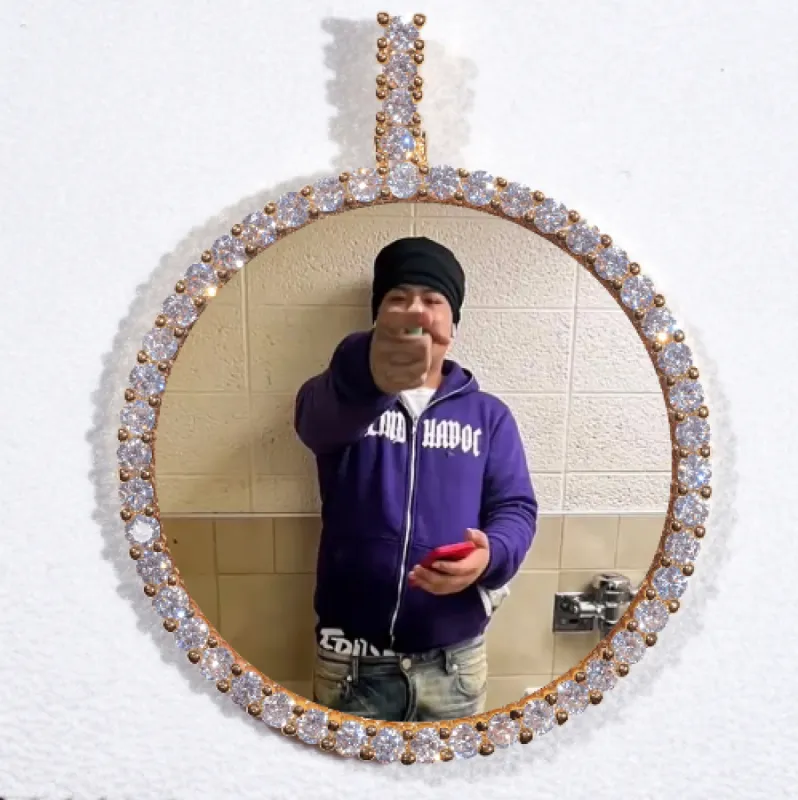 LARGE 3D CIRCLE CUSTOM PICTURE PENDANT sold by The GUU Shop