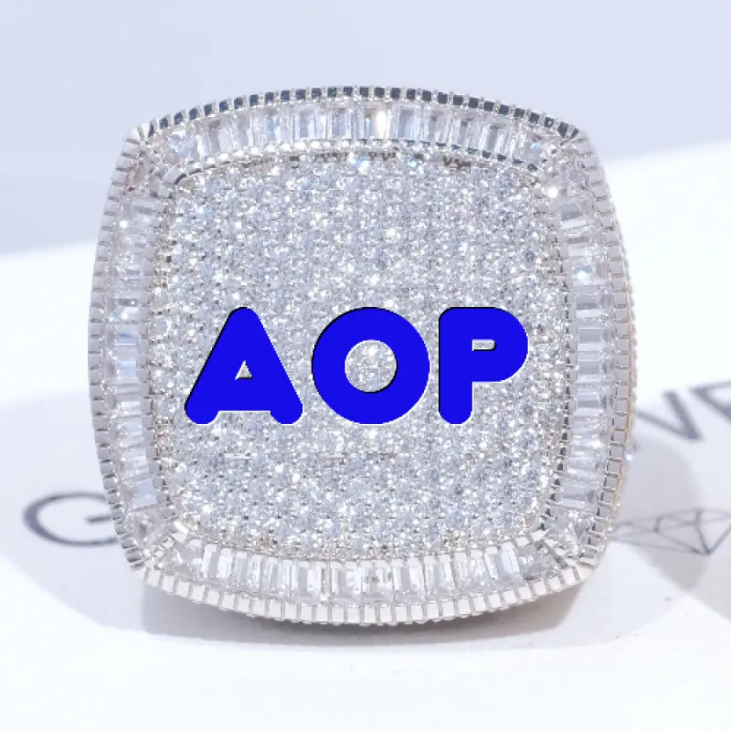 CUSTOM LETTER 3D ICED RING sold by The GUU Shop