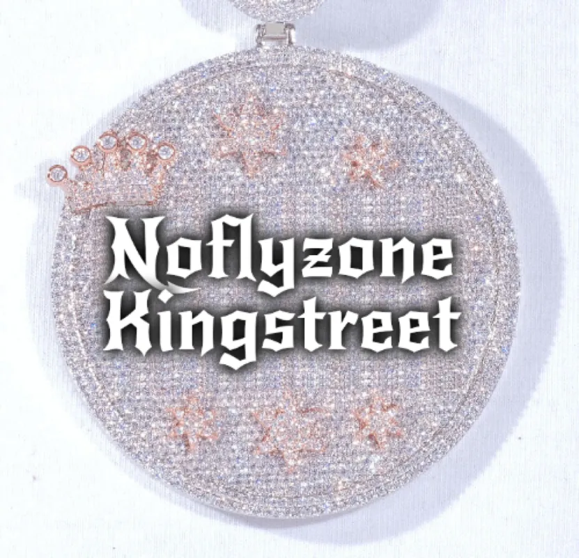 CUSTOM LETTER NECKLACE 3D BIG CROWN DISC sold by The GUU Shop