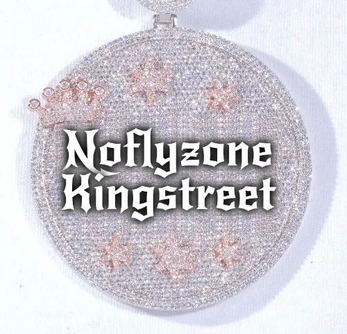 CUSTOM LETTER NECKLACE 3D BIG CROWN DISC sold by The GUU Shop