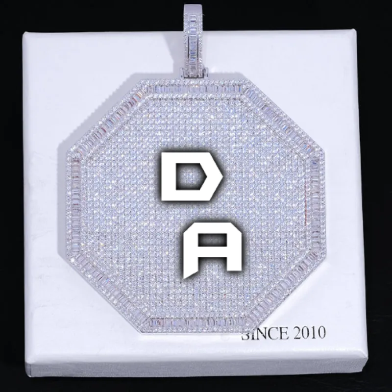 CUSTOM LETTER NECKLACE 3D BIG OCTAGON sold by The GUU Shop