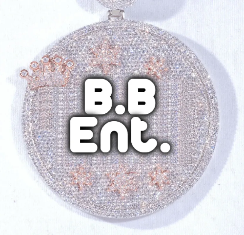 CUSTOM LETTER NECKLACE 3D BIG CROWN DISC sold by The GUU Shop