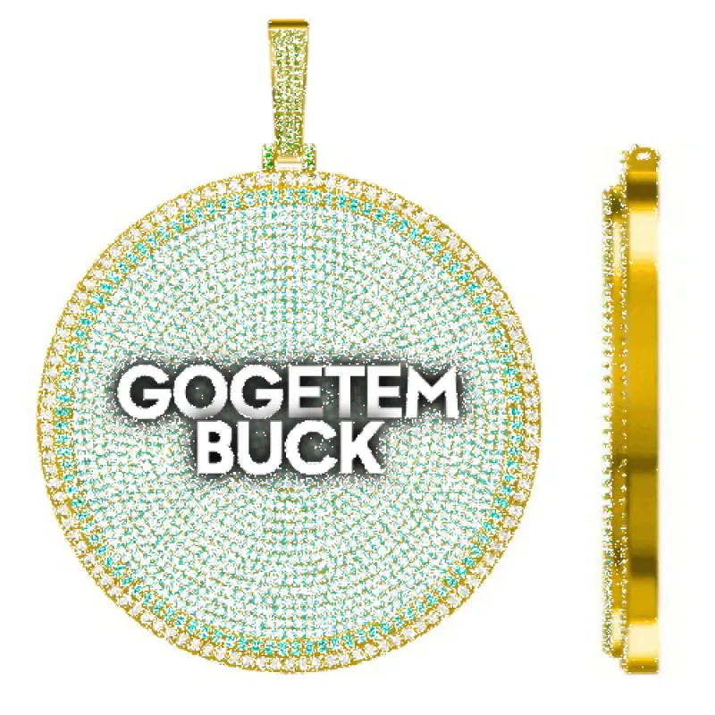 CUSTOM LETTER NECKLACE 3D BIG DISC sold by The GUU Shop