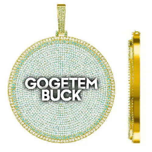 CUSTOM LETTER NECKLACE 3D BIG DISC sold by The GUU Shop