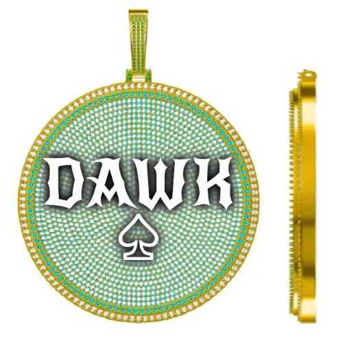 CUSTOM LETTER NECKLACE 3D BIG DISC sold by The GUU Shop