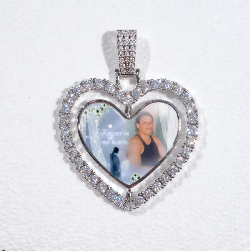 3D Spinning 2-Faced Heart Custom Picture Pendant sold by The GUU Shop