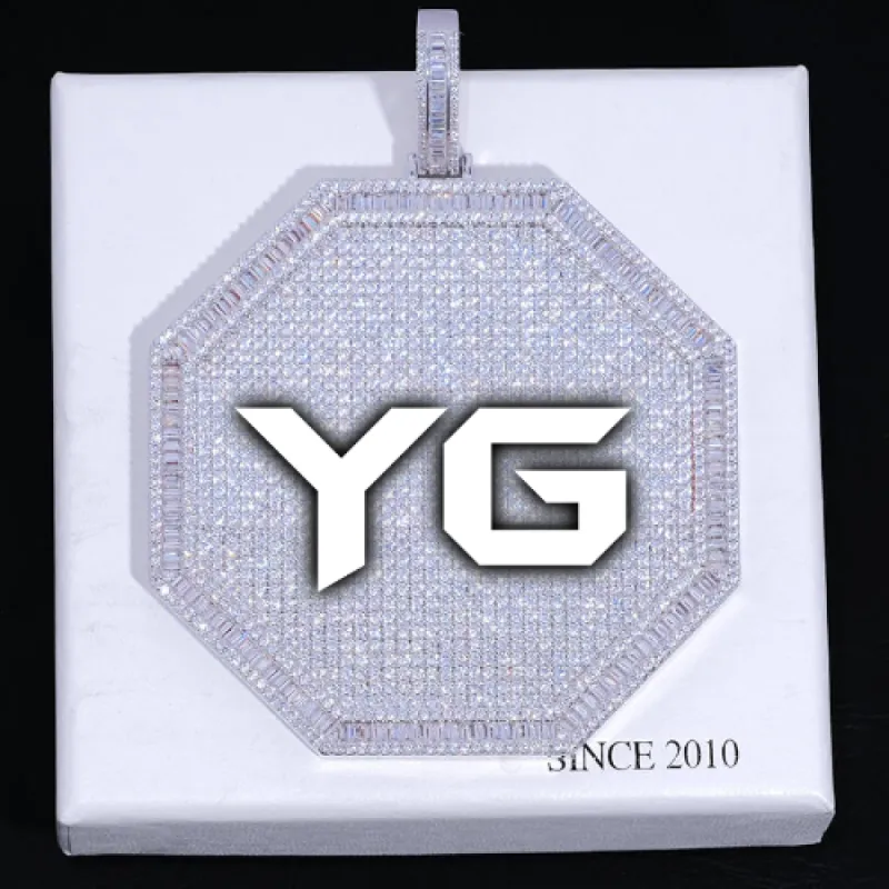 CUSTOM LETTER NECKLACE 3D BIG OCTAGON sold by The GUU Shop