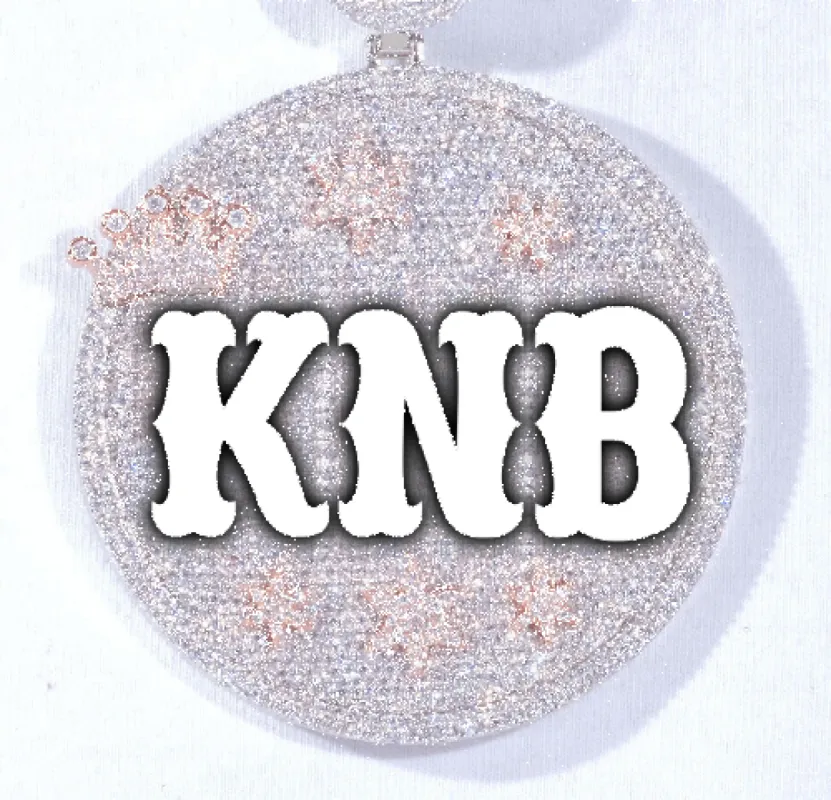 CUSTOM LETTER NECKLACE 3D BIG CROWN DISC made by The GUU Shop