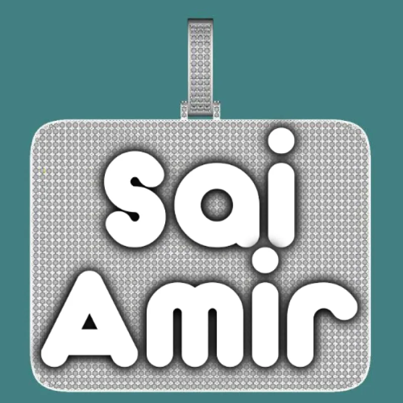 CUSTOM LETTER NECKLACE 3D BIG SQUARE sold by The GUU Shop