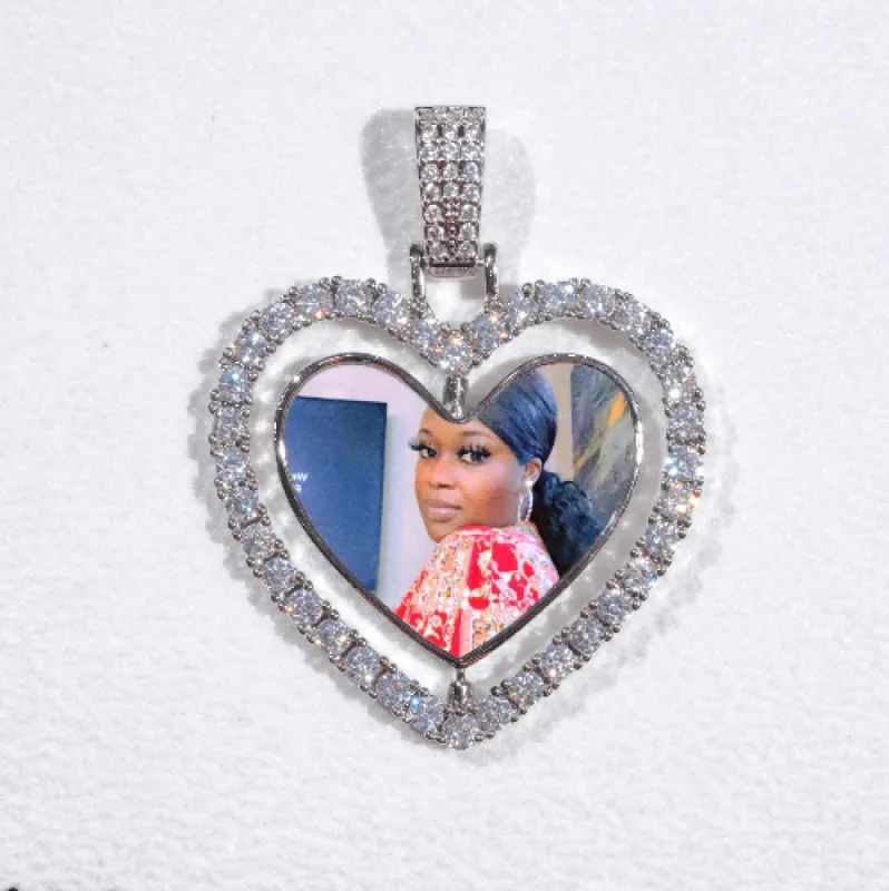 3D Spinning 2-Faced Heart Custom Picture Pendant sold by The GUU Shop