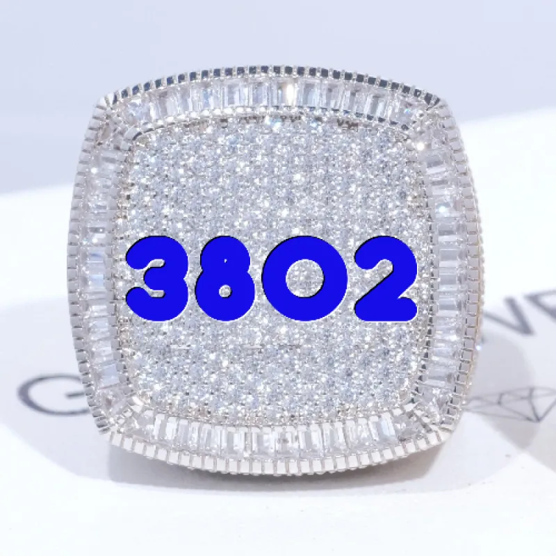 CUSTOM LETTER 3D ICED RING sold by The GUU Shop