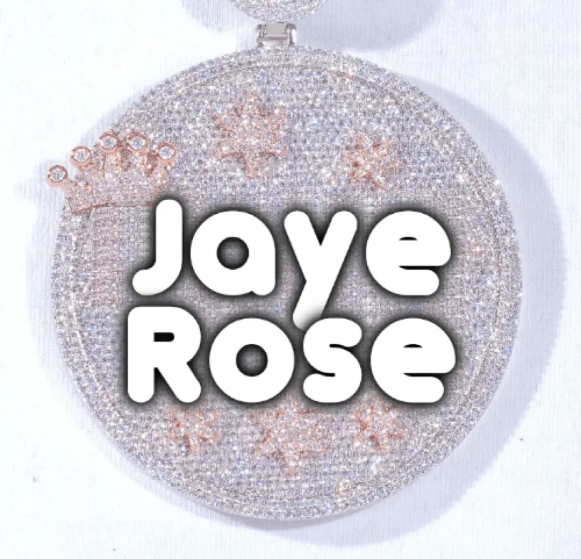 CUSTOM LETTER NECKLACE 3D BIG CROWN DISC sold by The GUU Shop