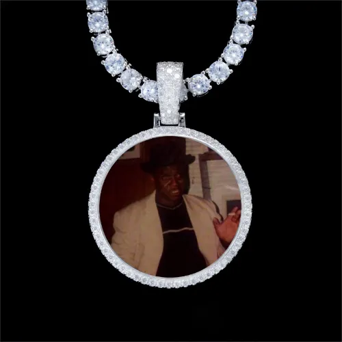 925S & VVS Moissanite 3D Circle Custom Picture Pendant sold by The GUU Shop