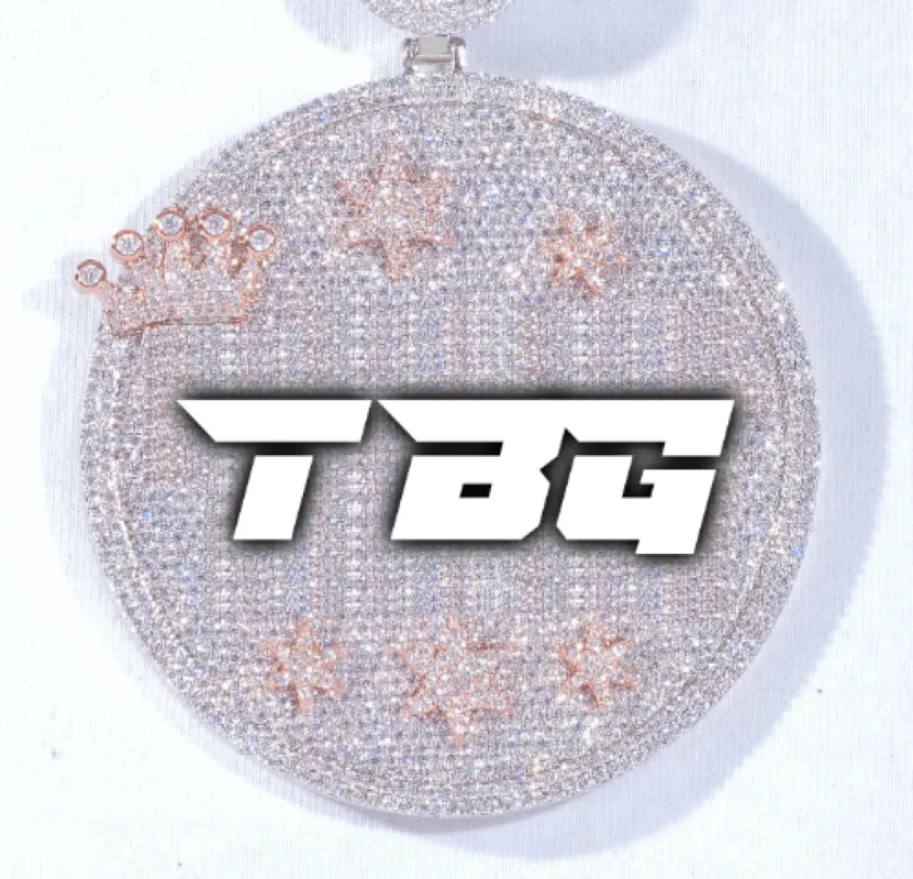 CUSTOM LETTER NECKLACE 3D BIG CROWN DISC sold by The GUU Shop