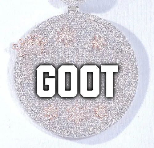 CUSTOM LETTER NECKLACE 3D BIG CROWN DISC sold by The GUU Shop