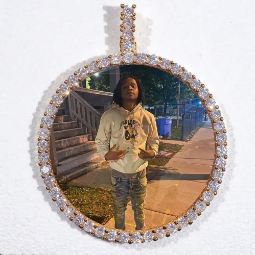 LARGE 3D CIRCLE CUSTOM PICTURE PENDANT sold by The GUU Shop