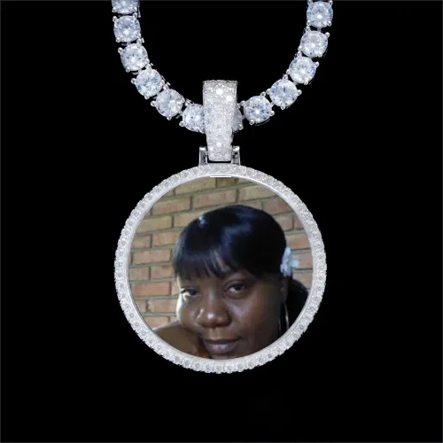 925S & VVS Moissanite 3D Circle Custom Picture Pendant sold by The GUU Shop