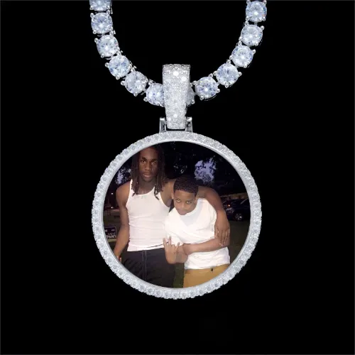 925S & VVS Moissanite 3D Circle Custom Picture Pendant sold by The GUU Shop