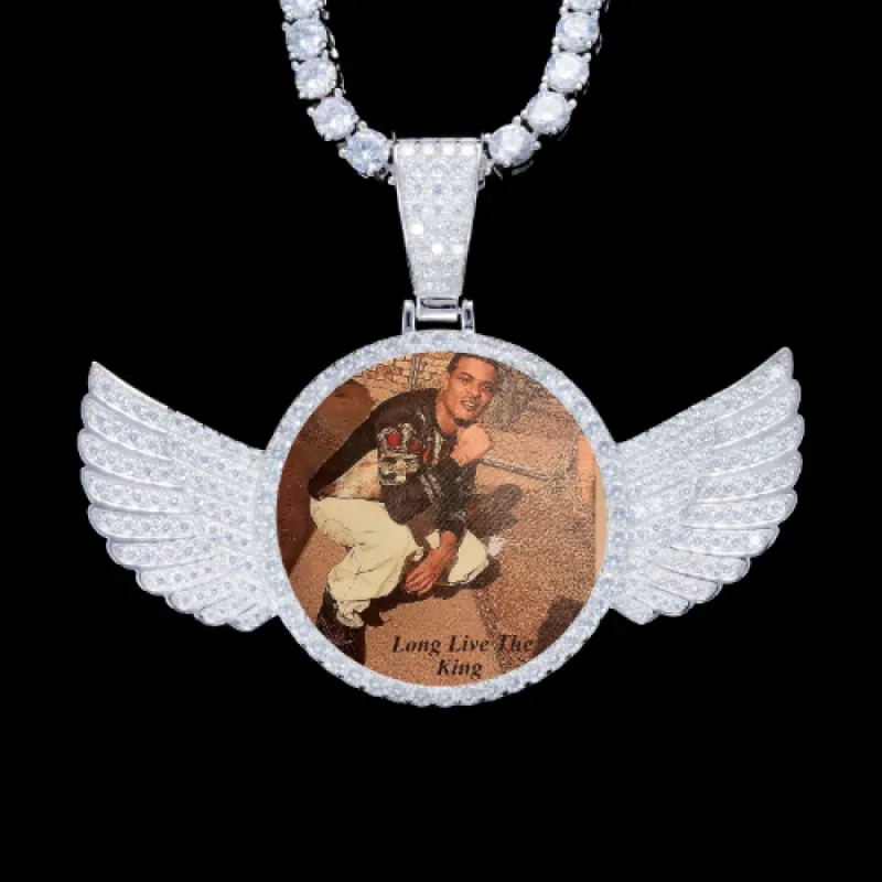 925S & VVS Moissanite 3D Wing Custom Picture Pendant sold by The GUU Shop
