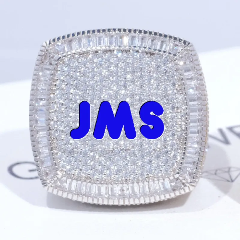 CUSTOM LETTER 3D ICED RING sold by The GUU Shop