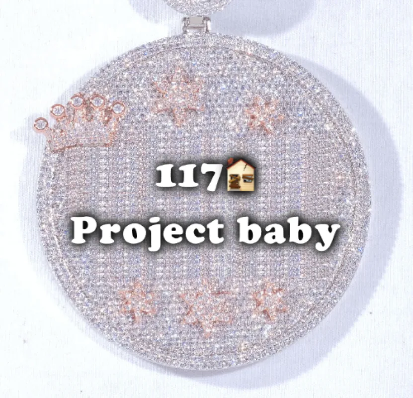 CUSTOM LETTER NECKLACE 3D BIG CROWN DISC sold by The GUU Shop