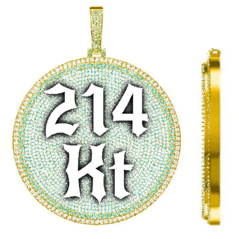 CUSTOM LETTER NECKLACE 3D BIG DISC sold by The GUU Shop