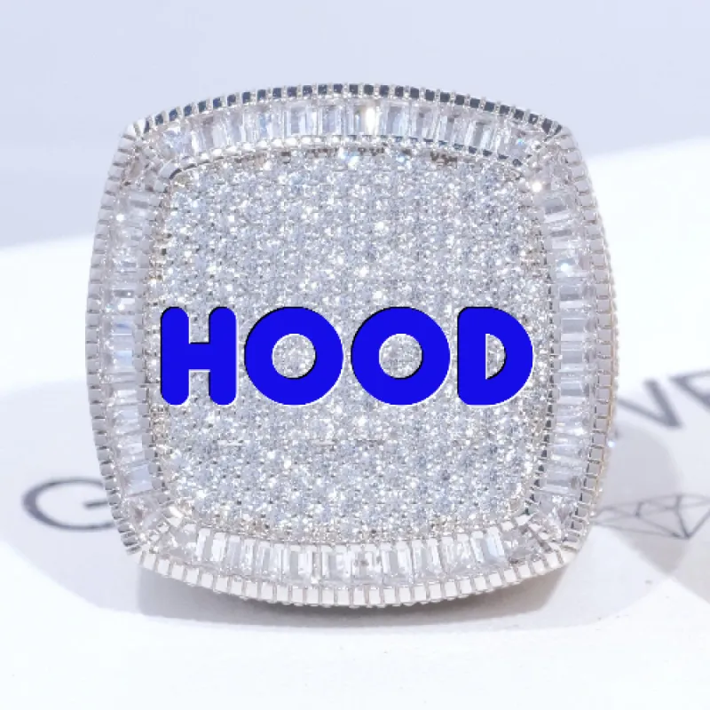 CUSTOM LETTER 3D ICED RING sold by The GUU Shop