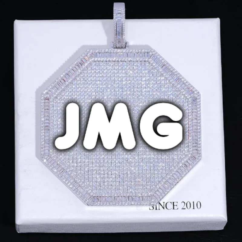 CUSTOM LETTER NECKLACE 3D BIG OCTAGON sold by The GUU Shop