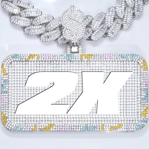 CUSTOM LETTER NECKLACE 3D COLORFUL SQUARE sold by The GUU Shop