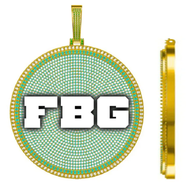 CUSTOM LETTER NECKLACE 3D BIG DISC sold by The GUU Shop