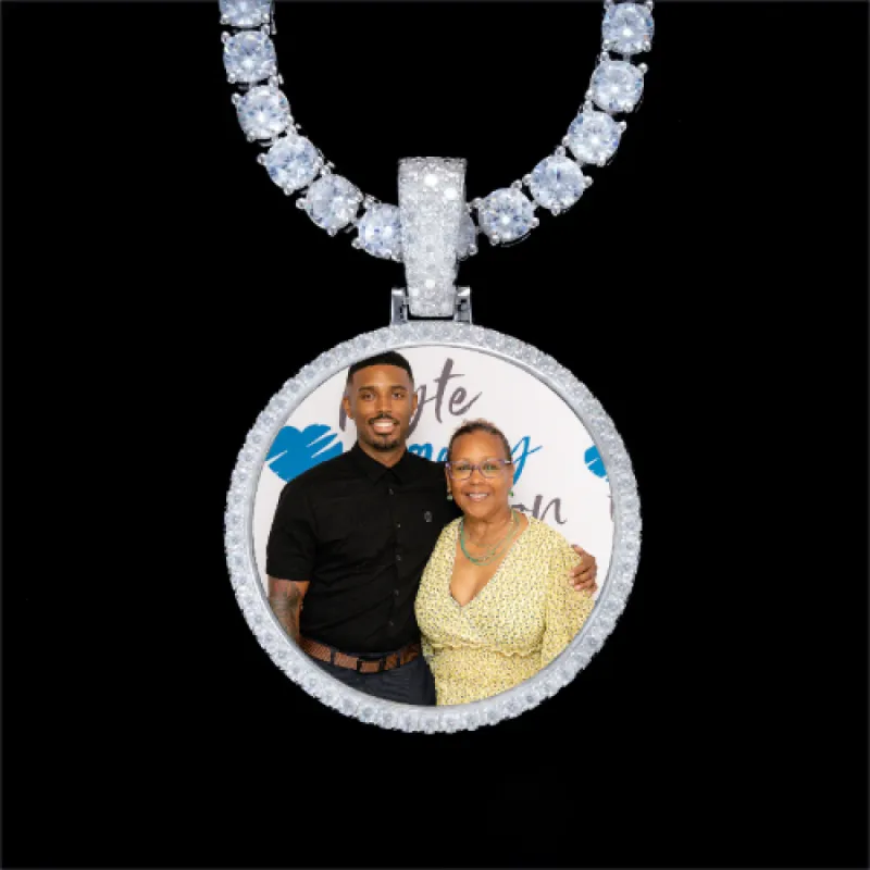 925S & VVS Moissanite 3D Circle Custom Picture Pendant sold by The GUU Shop