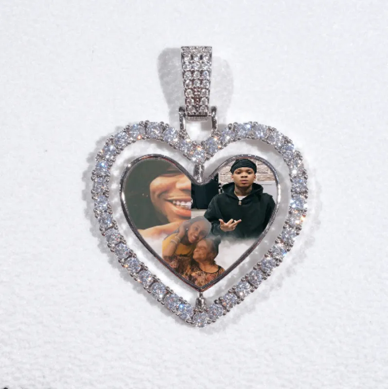 3D Spinning 2-Faced Heart Custom Picture Pendant sold by The GUU Shop