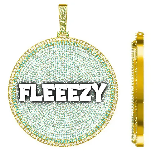 CUSTOM LETTER NECKLACE 3D BIG DISC sold by The GUU Shop