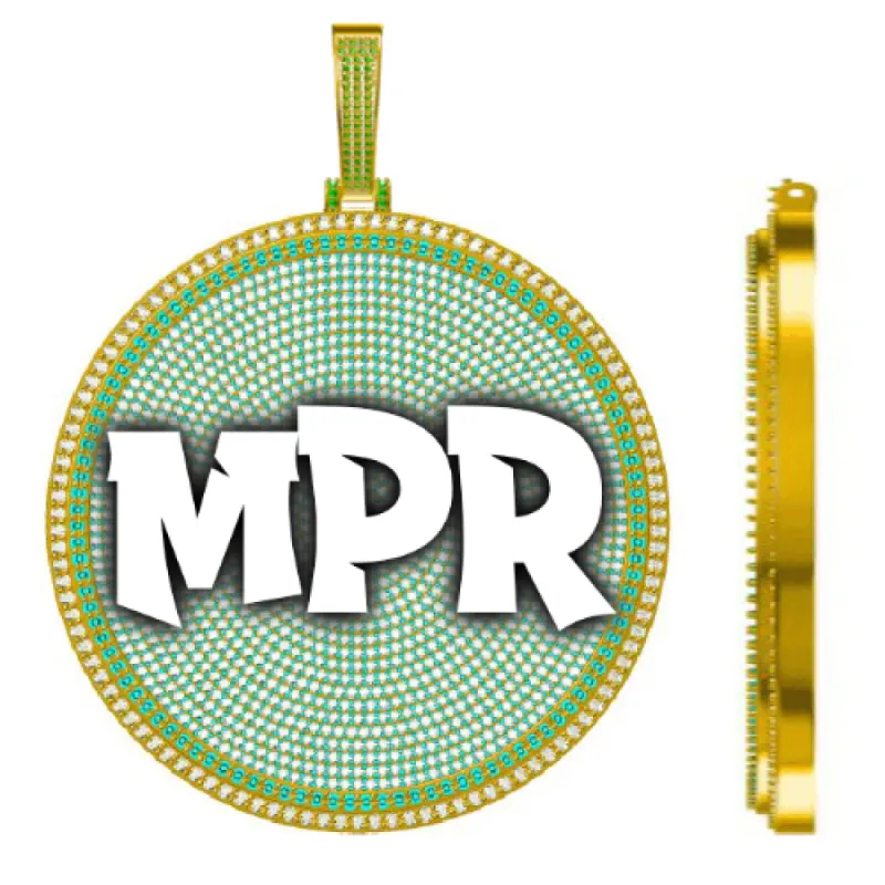 CUSTOM LETTER NECKLACE 3D BIG DISC sold by The GUU Shop