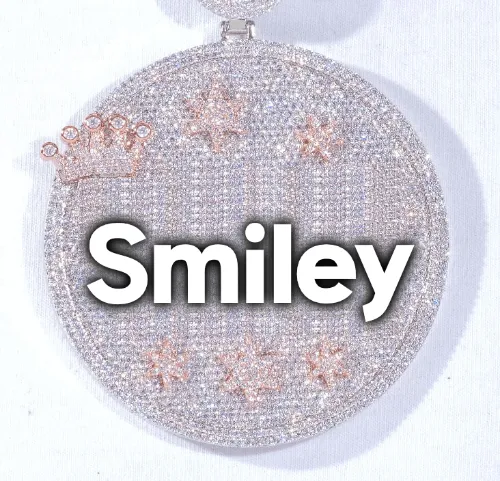 CUSTOM LETTER NECKLACE 3D BIG CROWN DISC sold by The GUU Shop