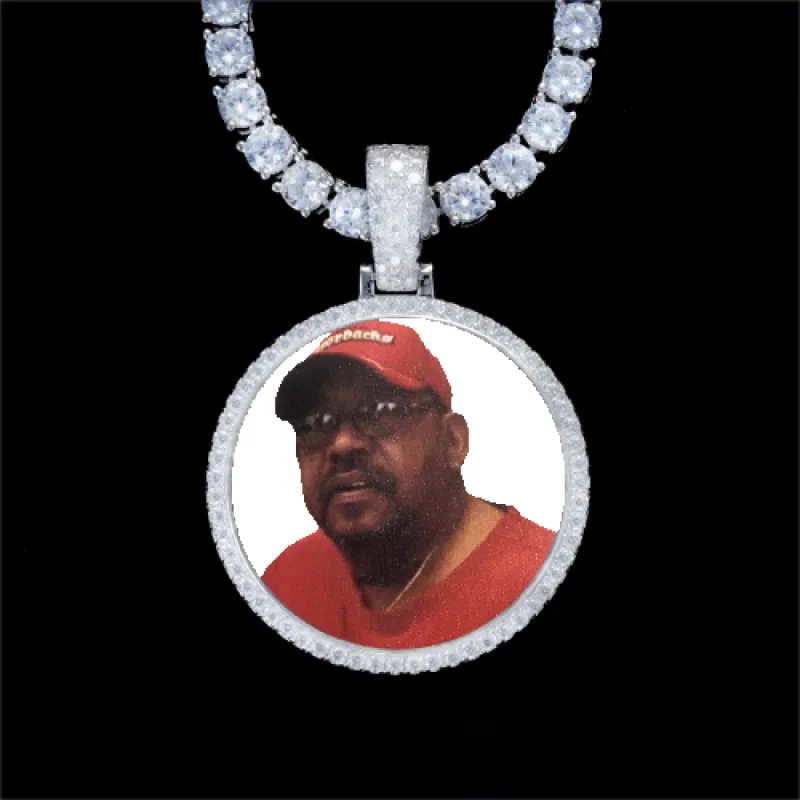 925S & VVS Moissanite 3D Circle Custom Picture Pendant sold by The GUU Shop