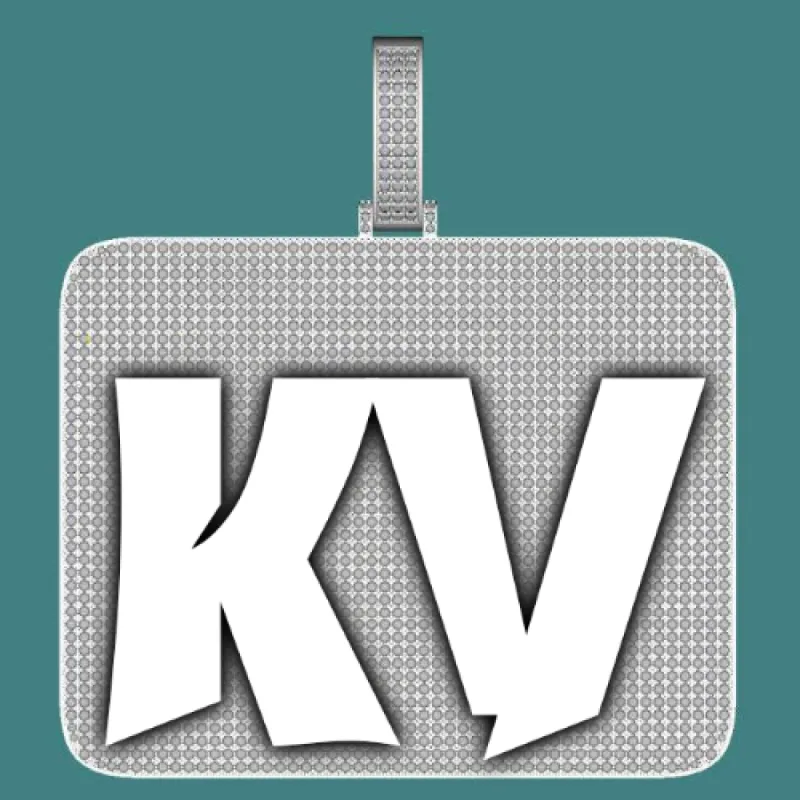 CUSTOM LETTER NECKLACE 3D BIG SQUARE sold by The GUU Shop