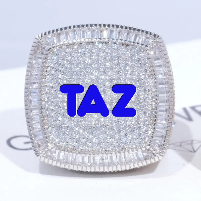 CUSTOM LETTER 3D ICED RING sold by The GUU Shop