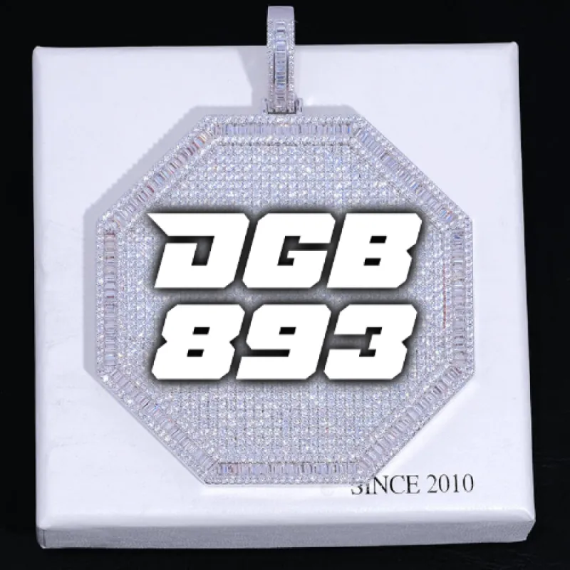 CUSTOM LETTER NECKLACE 3D BIG OCTAGON sold by The GUU Shop