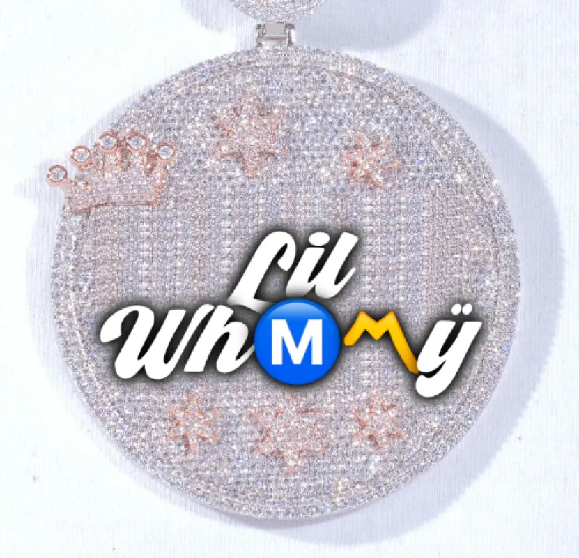 CUSTOM LETTER NECKLACE 3D BIG CROWN DISC sold by The GUU Shop