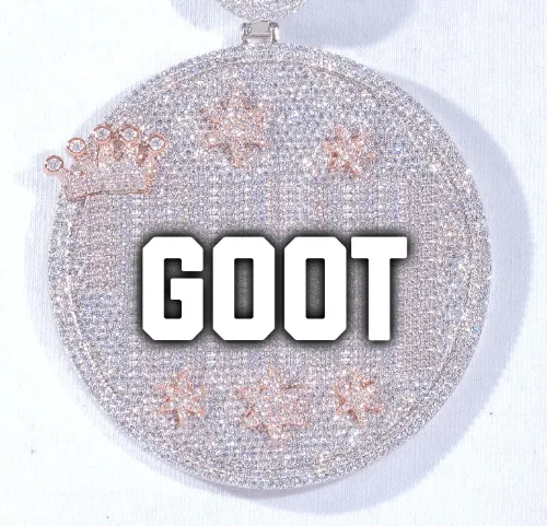 CUSTOM LETTER NECKLACE 3D BIG CROWN DISC sold by The GUU Shop