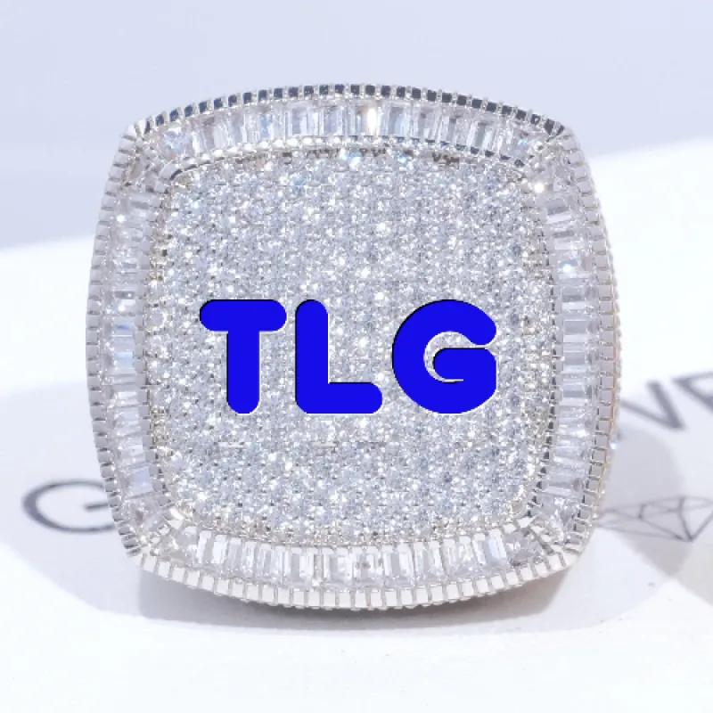 CUSTOM LETTER 3D ICED RING sold by The GUU Shop