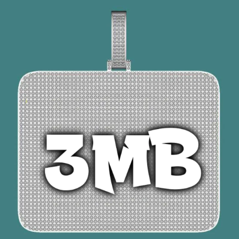 CUSTOM LETTER NECKLACE 3D BIG SQUARE sold by The GUU Shop